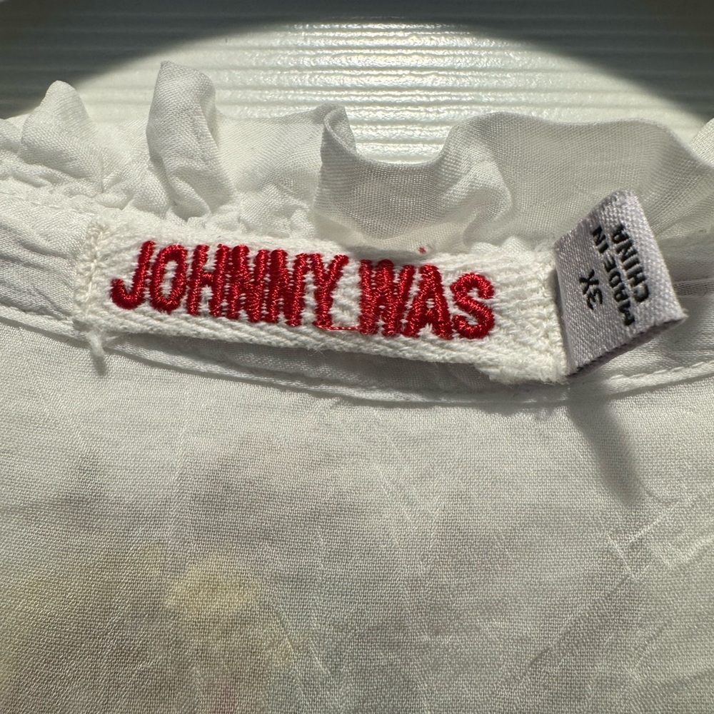 Johnny Was Allbee White Ruffled Blouse - Picture 2 of 6